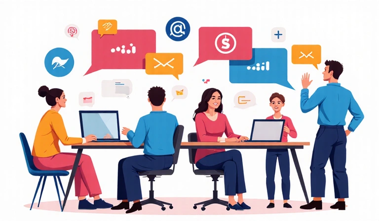 Ilustración de personas conectando a través de la comunicación.